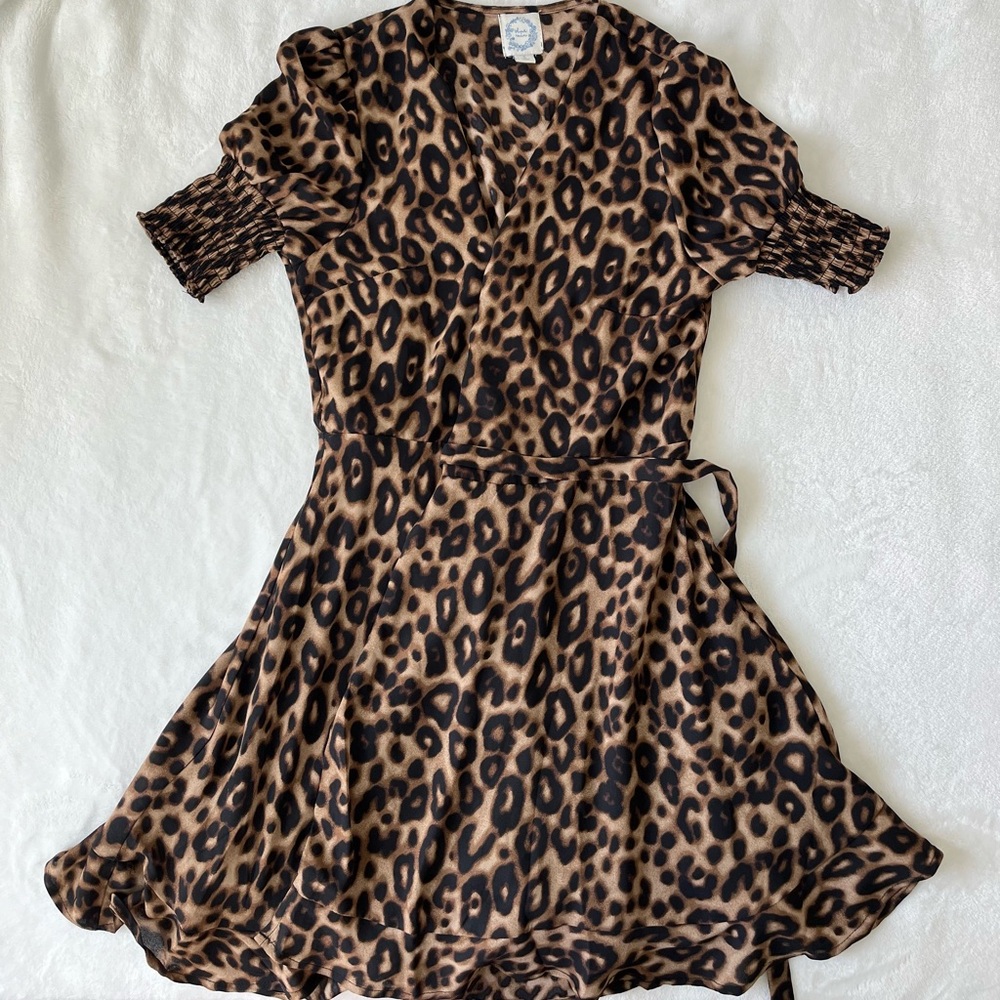 leopard print wrap dress